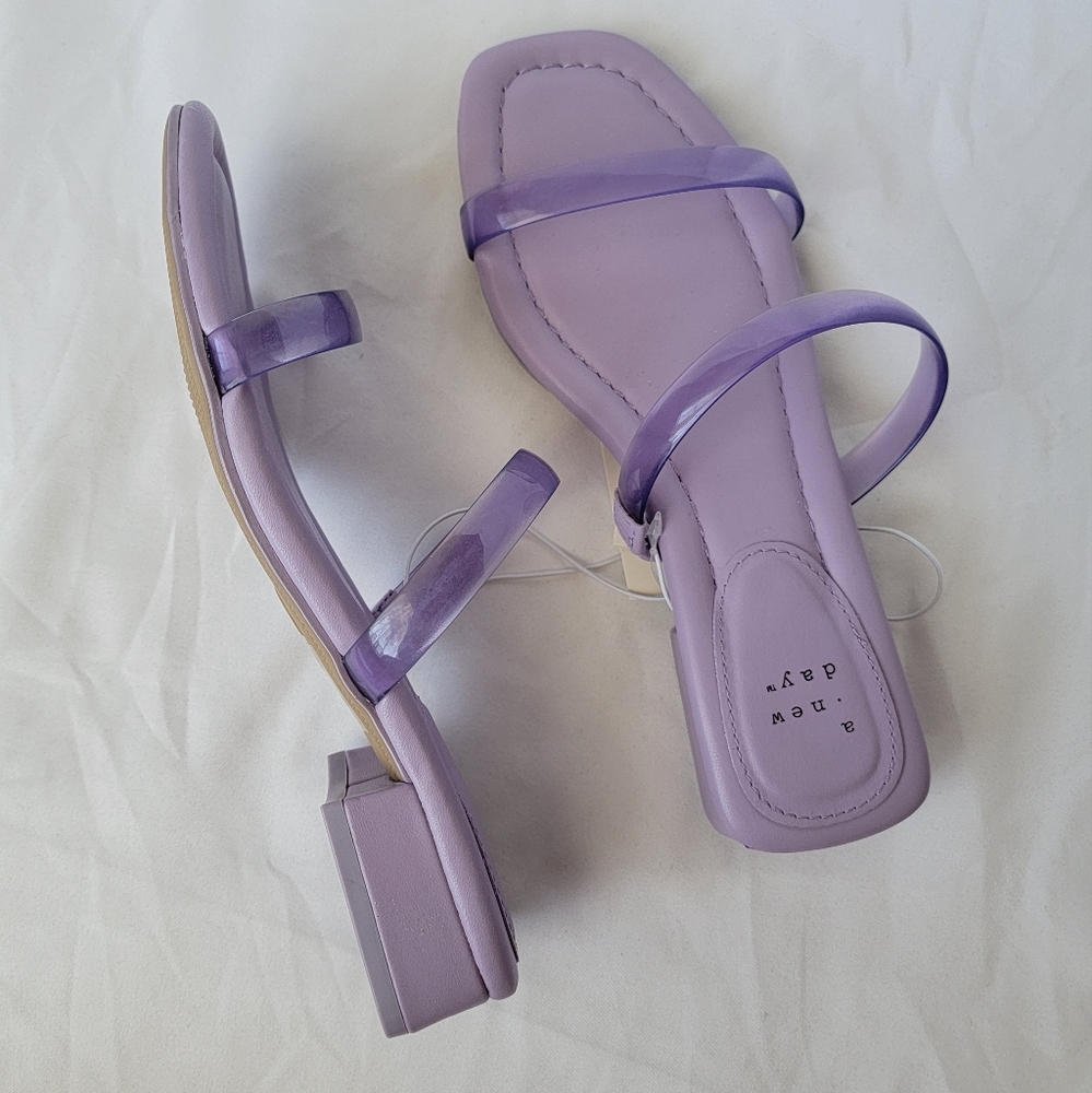 A New Day Annie Block Heel Sandals | 2 Jelly Straps | Lavender - Picture 5 of 8